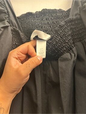 H&M Black Smocked Strapless Dress